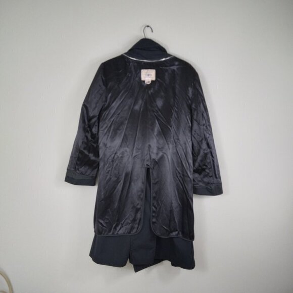 Y2K  Black Trench Coat Made In USA For Military Zip Out Lining Stylish Sz 38XS - Picture 13 of 15
